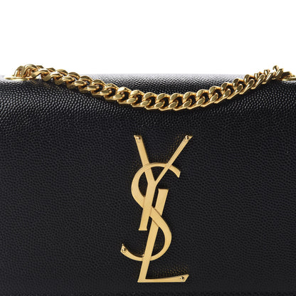 Saint Laurent Grain De Poudre Small Monogram Kate Satchel Black 11 of 12
