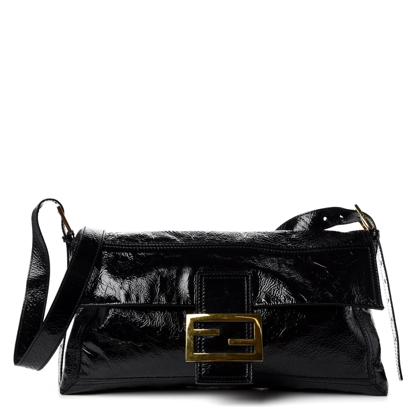 Vitello Naplak Large Convertible Baguette Black