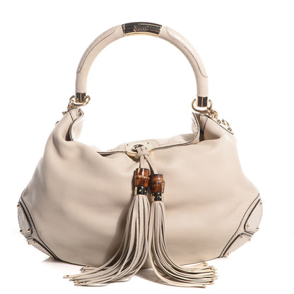 Gucci Calfskin Large Indy Top Handle Hobo Off White 1 of 7