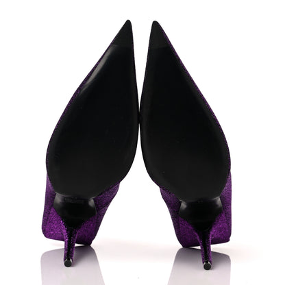 Balenciaga Shiny Fabric Square Knife 110mm Pumps 41 Purple 5 of 9
