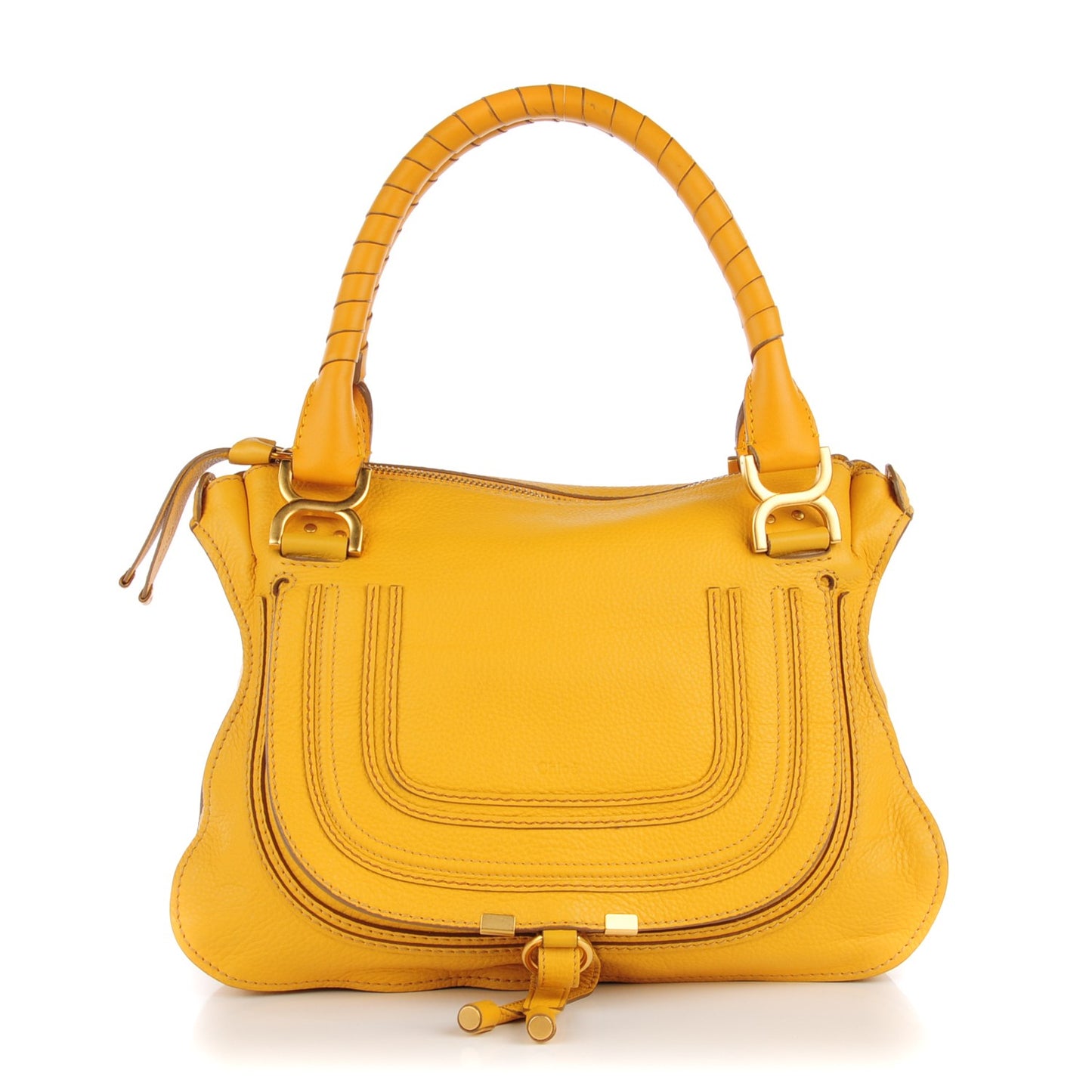 Calfskin Medium Marcie Satchel Sunflower