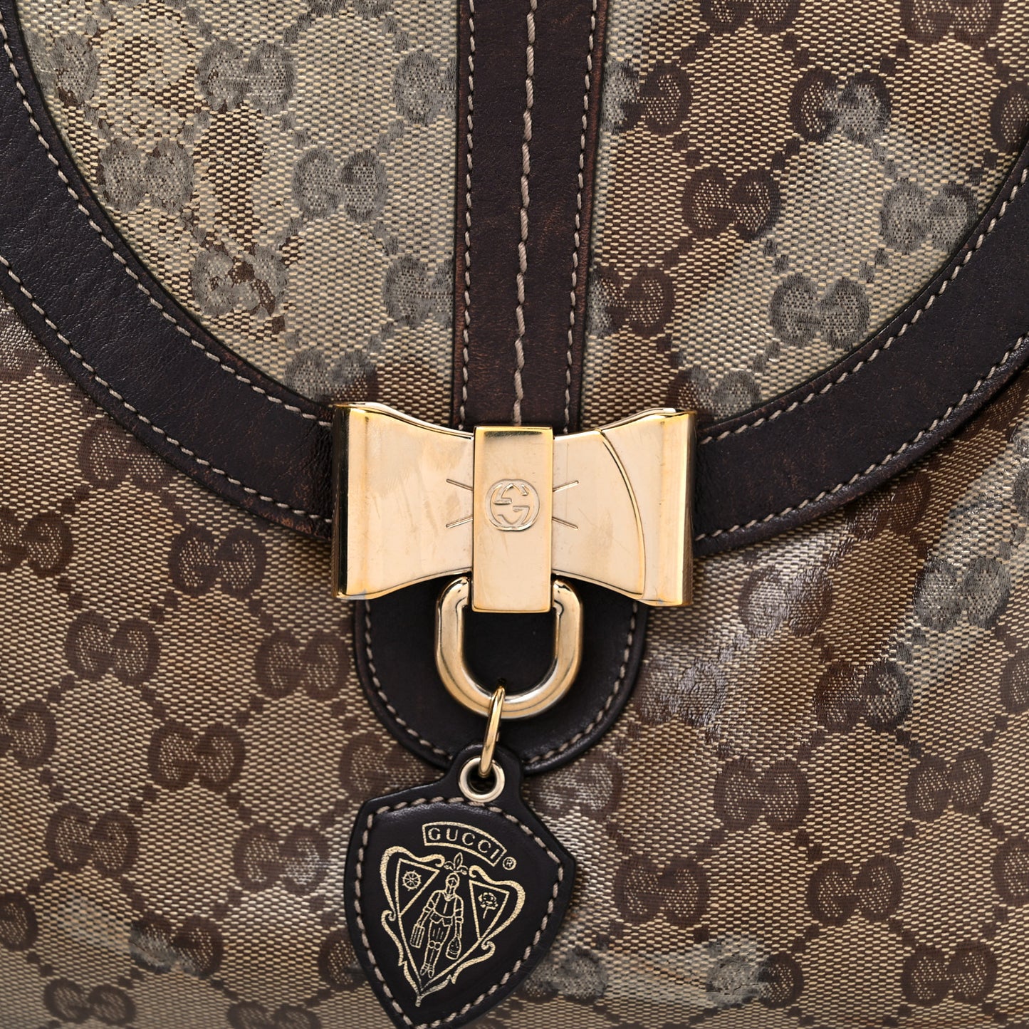 Crystal Monogram Duchessa Flap Shoulder Bag Dark Brown