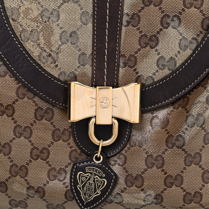 Gucci Crystal Monogram Duchessa Flap Shoulder Bag Dark Brown 28 of 29