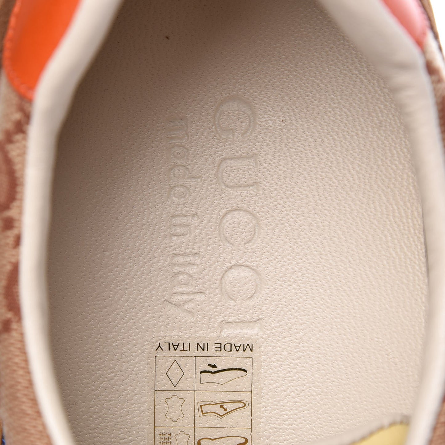 GG Monogram Suede Web Mens G74 Sneakers 7 Beige Ruggine Cuir
