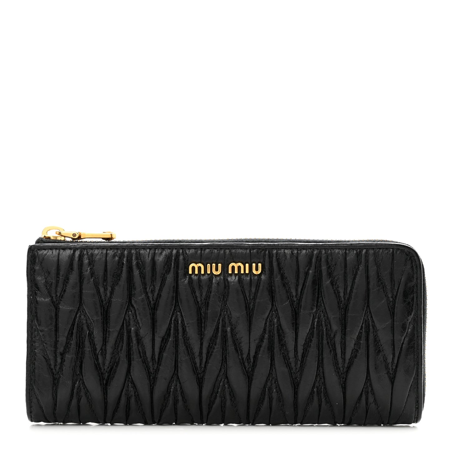Matelasse Zip Around Wallet Black