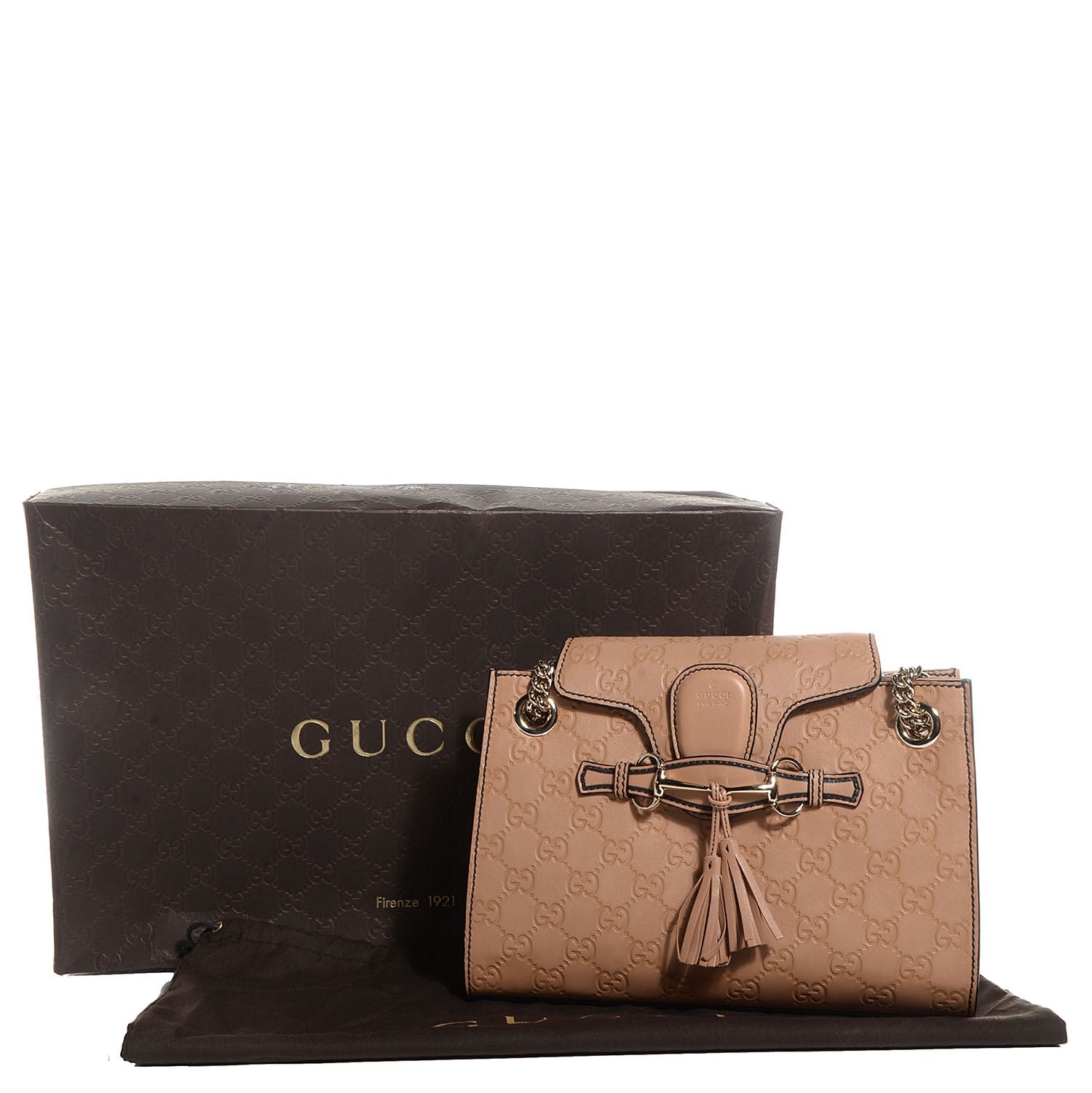 Gucci Guccissima Small Emily Chain Shoulder Bag Camelia 8 of 8