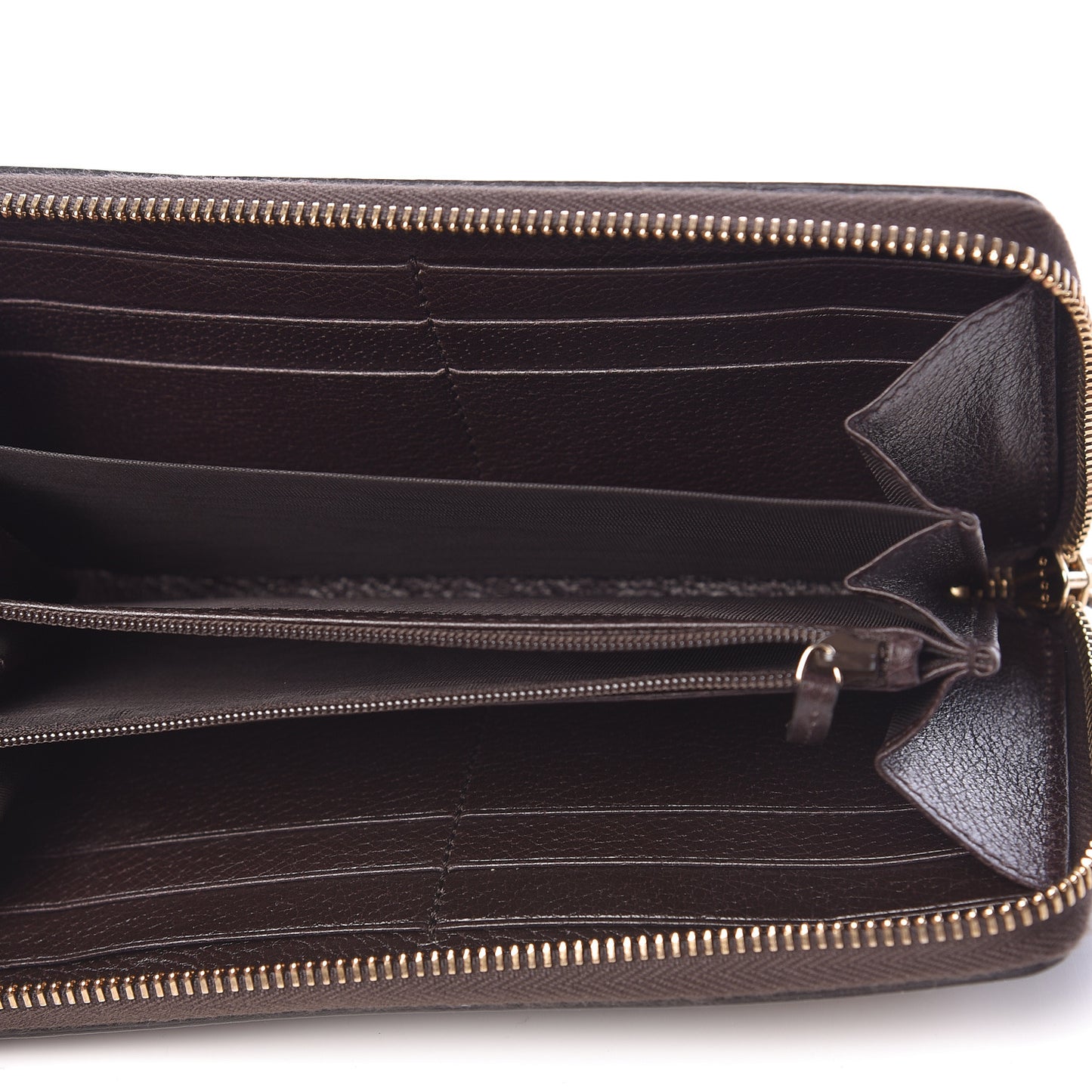 Monogram Web Rania Bee Star Zip Around Wallet Dark Brown