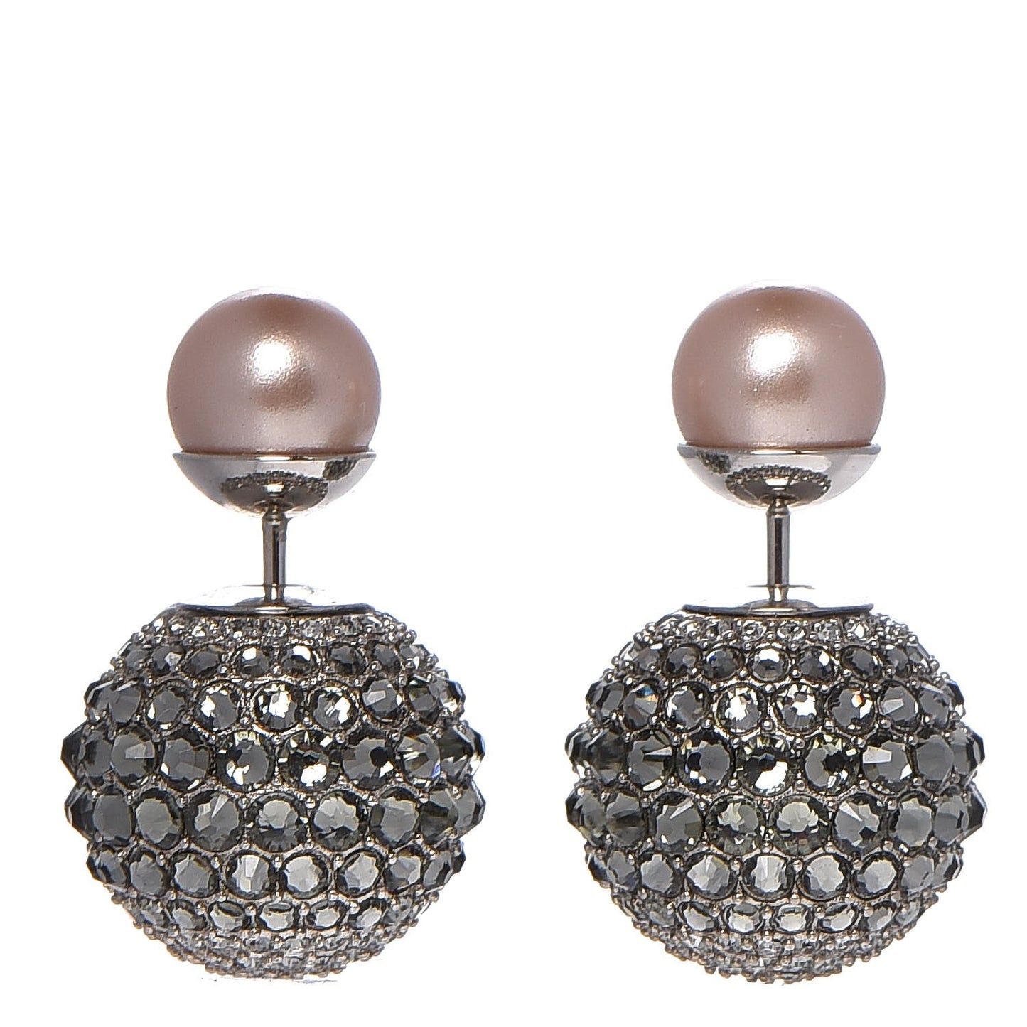 Crystal Mise En Dior Tribal Earrings Grey Pink
