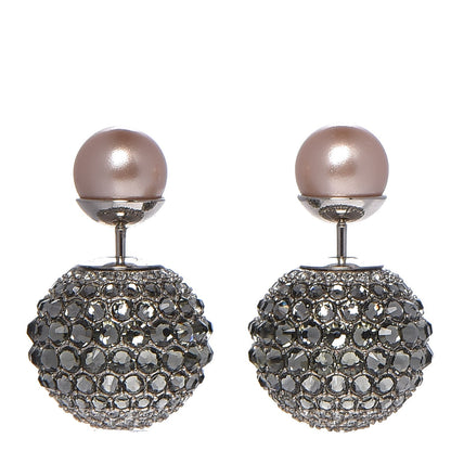 Christian Dior Crystal Mise En Dior Tribal Earrings Grey Pink 1 of 5