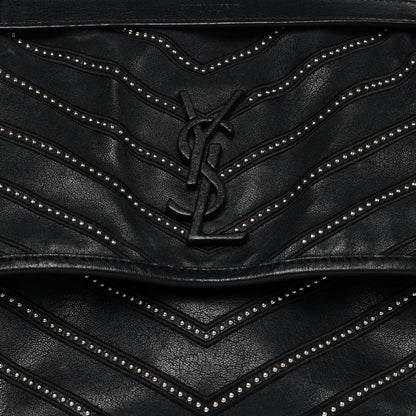 Saint Laurent Calfskin Matelasse Monogram Microstud Medium Niki Chain Satchel Black 7 of 10
