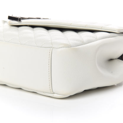 Saint Laurent Sheepskin Tri-Quilt Monogram Medium College Bag Dove White 9 of 14