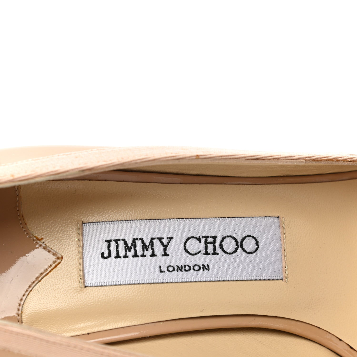 Jimmy Choo Patent Gross Grain Bow Peep Toe Pumps 36 Nude 7 of 8