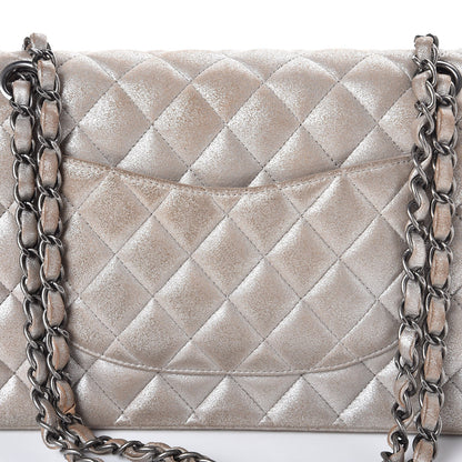 Chanel Iridescent Calfskin Medium Double Flap Light Gold 10 of 12