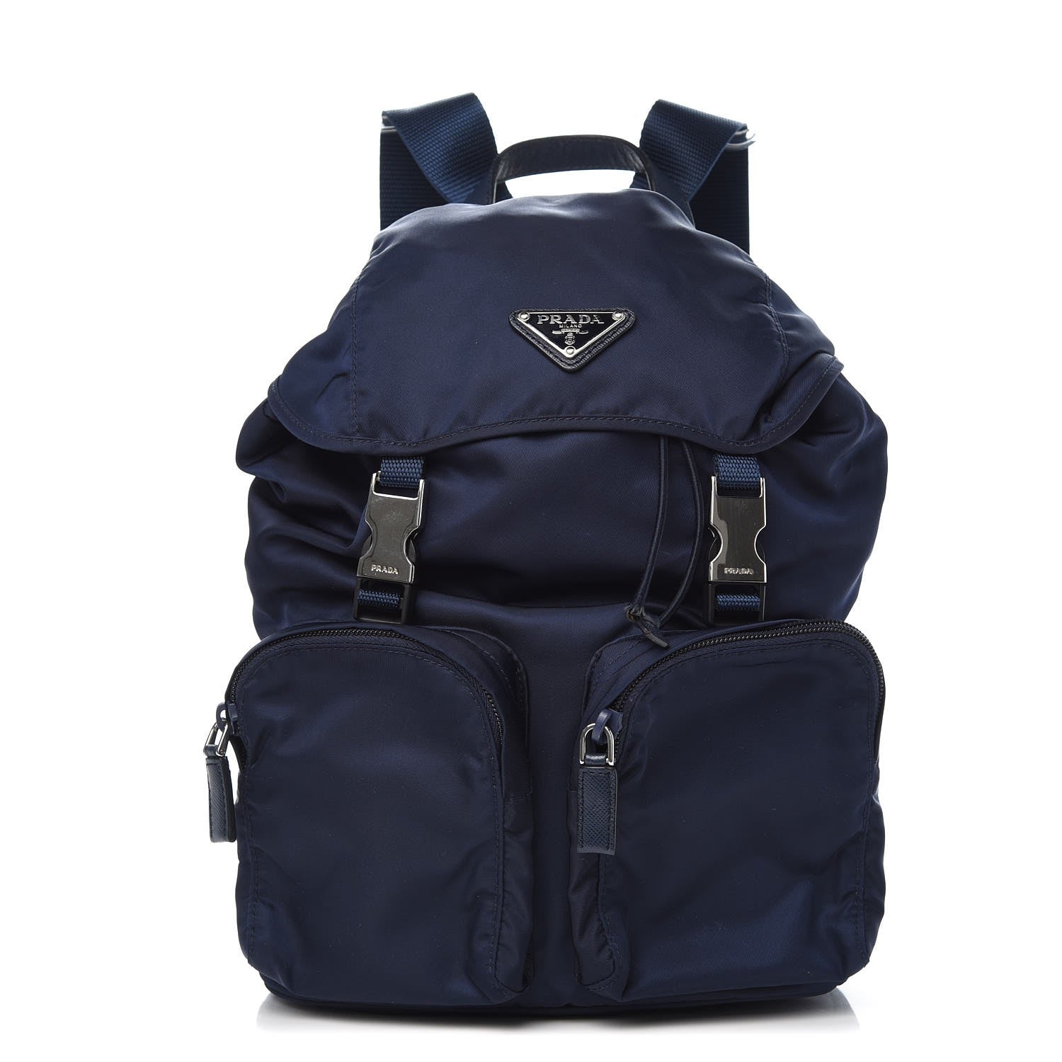Prada Nylon Vela Double Buckle Backpack Baltico 1 of 8