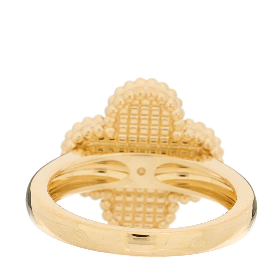 18K Yellow Gold Guilloche Vintage Alhambra Ring 52 6
