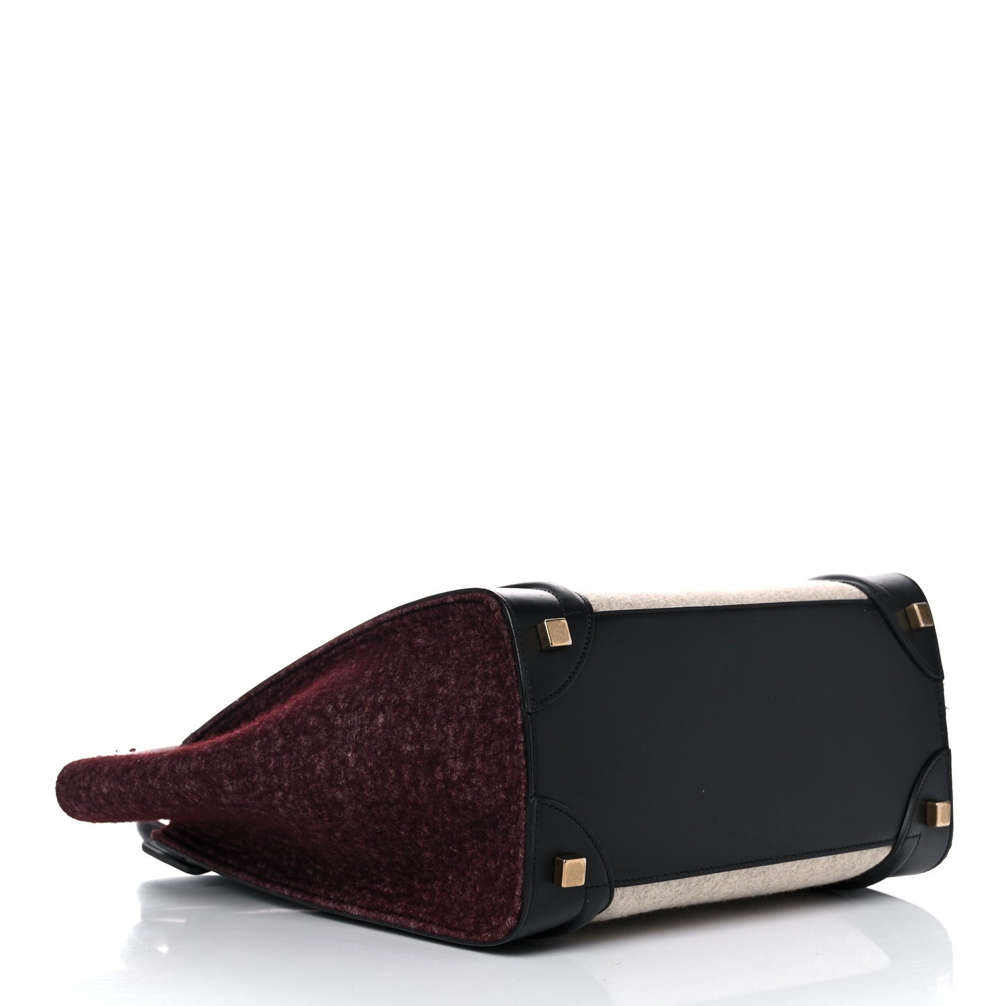 Felt Smooth Calfskin Micro Tri-Color Micro Luggage Beige