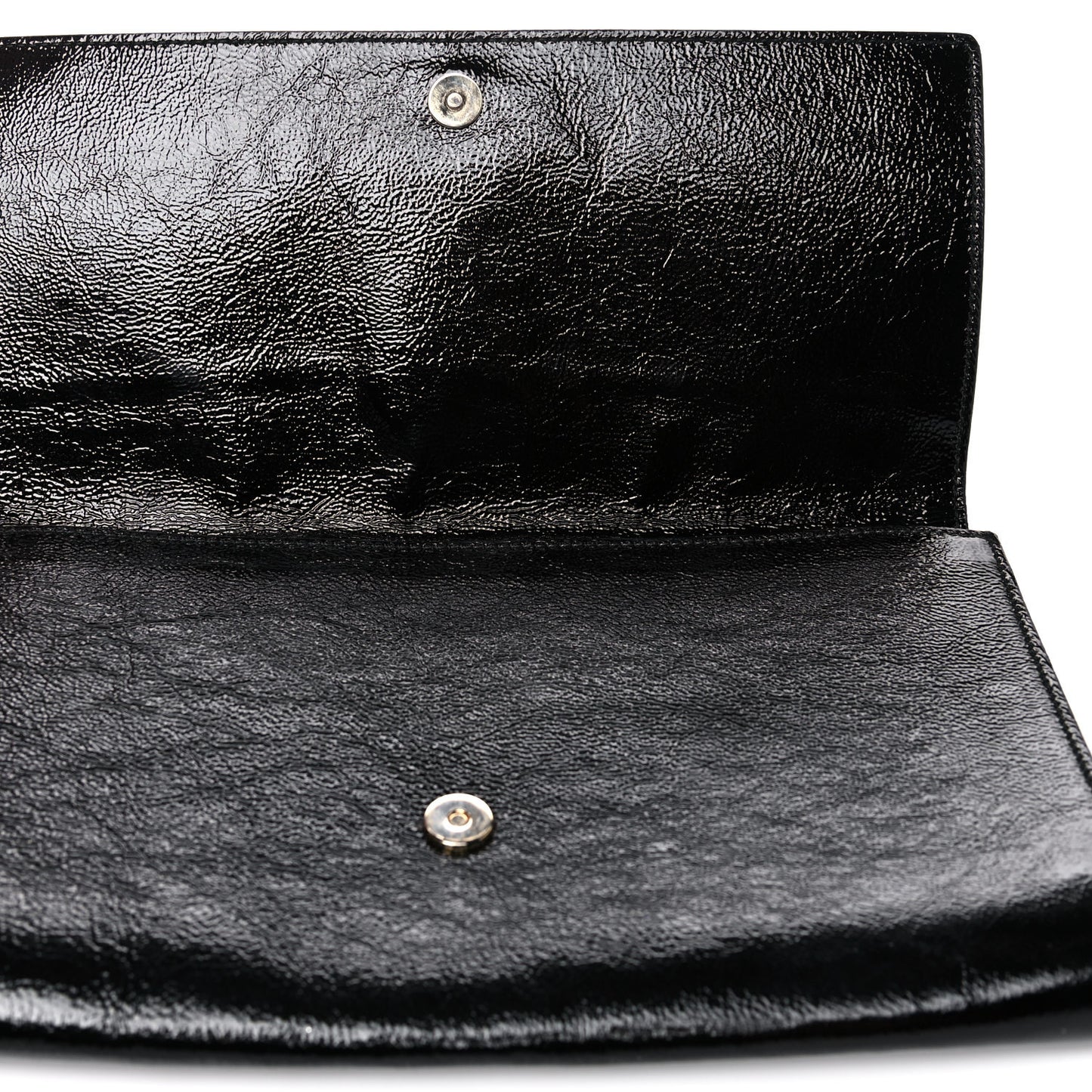 Textured Patent Monogram Large Belle De Jour Clutch Black