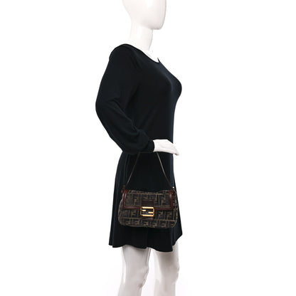 Fendi Velvet Zucca Mini Mama Baguette Brown 2 of 10