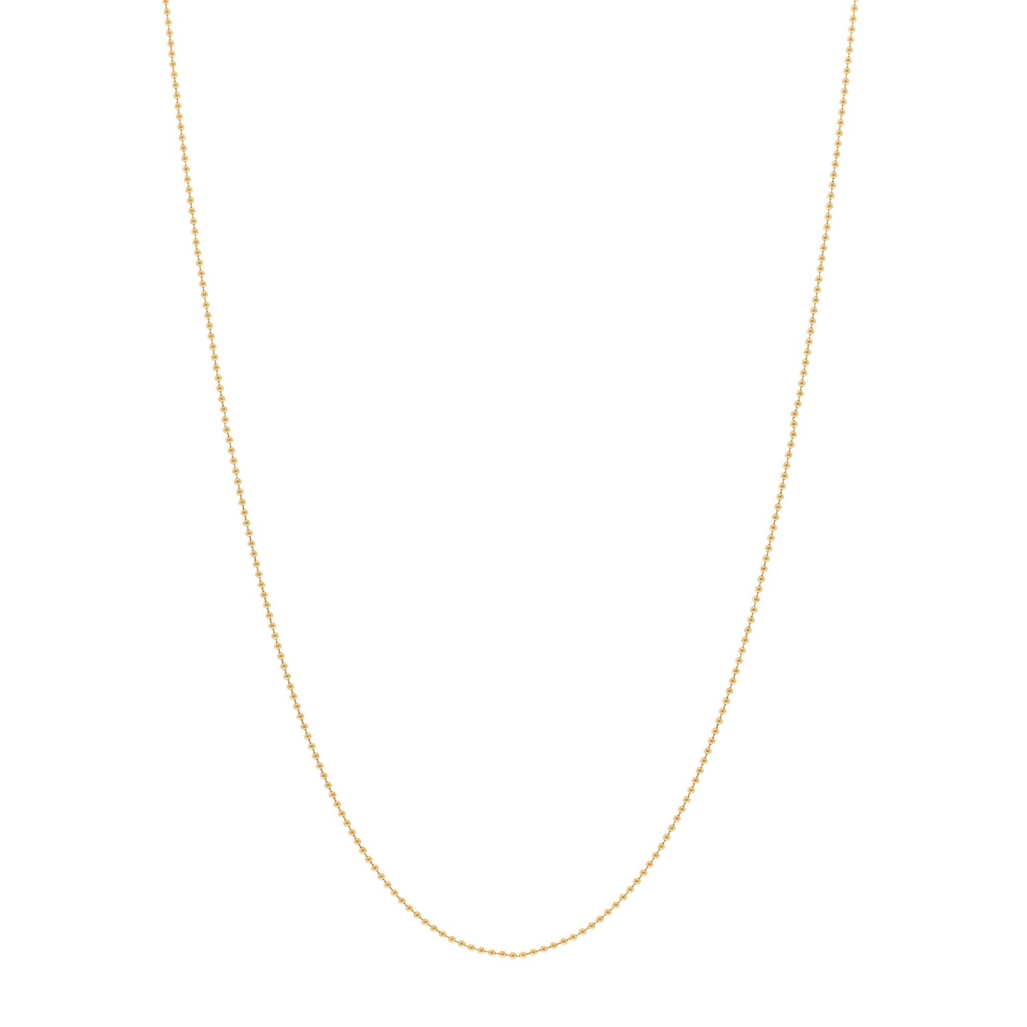 18K Yellow Gold Beaded Chain Necklace 16"