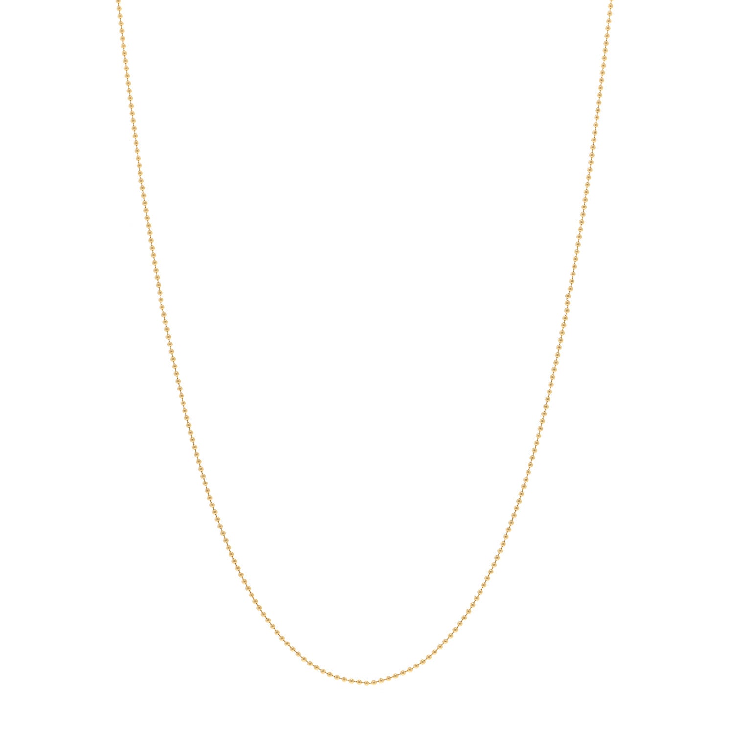 Tiffany 18K Yellow Gold Beaded Chain Necklace 16" 1 of 4