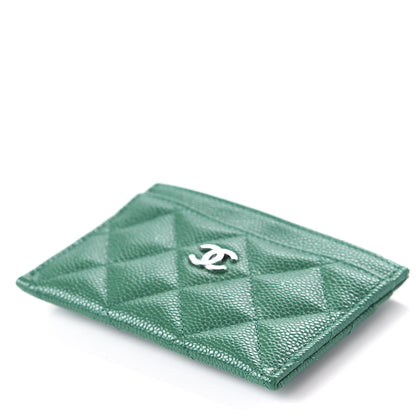 Chanel Caviar Quilted Card Holder Green 5 of 10
