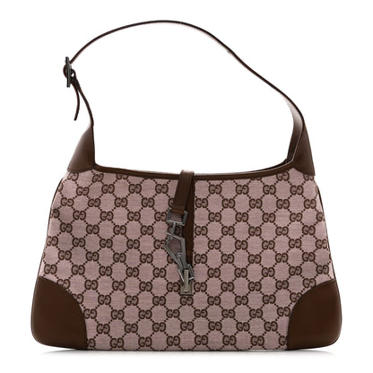 Gucci Monogram Lobster Clasp Jackie O Hobo Brown 1 of 10