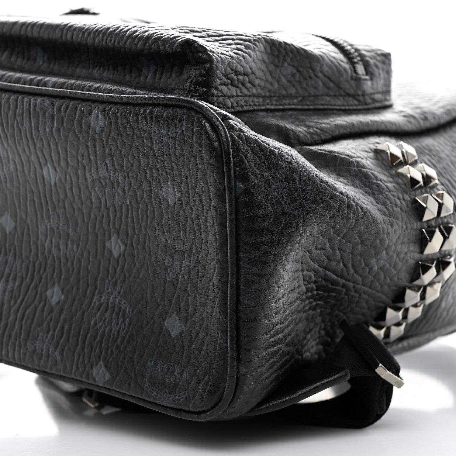 MCM Visetos Medium Side Studs Stark Backpack Black 11 of 11