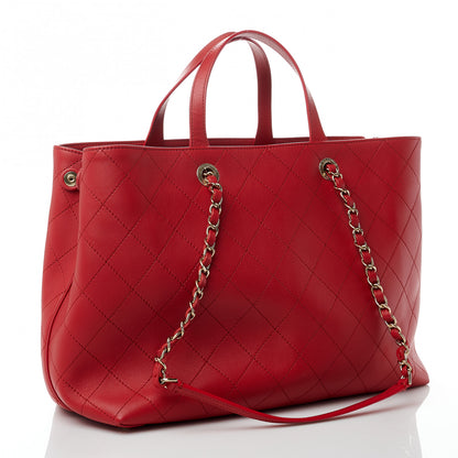 Chanel Calfskin Large Serial Shopper Tote Red 2 of 9