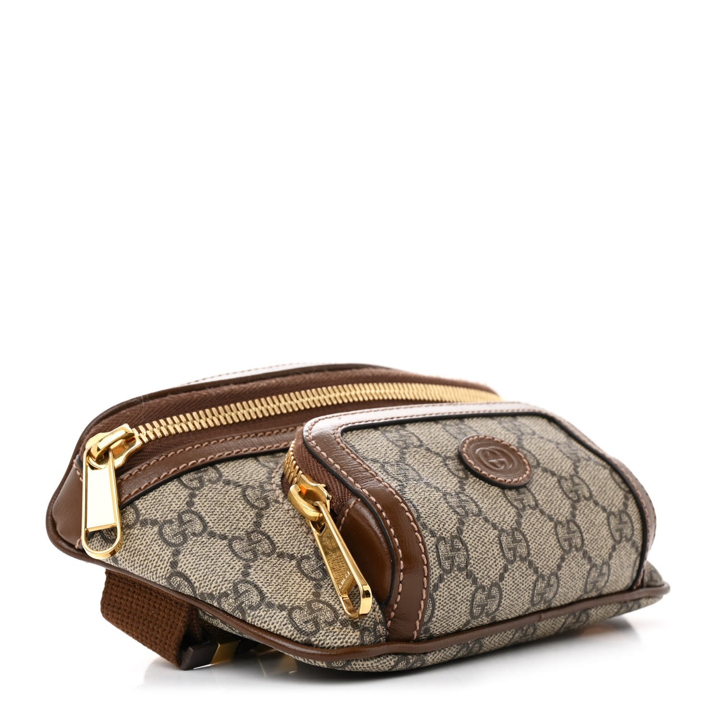GG Supreme Monogram Textured Calfskin Retro Interlocking G Belt Bag Beige Ebony Brown Sugar