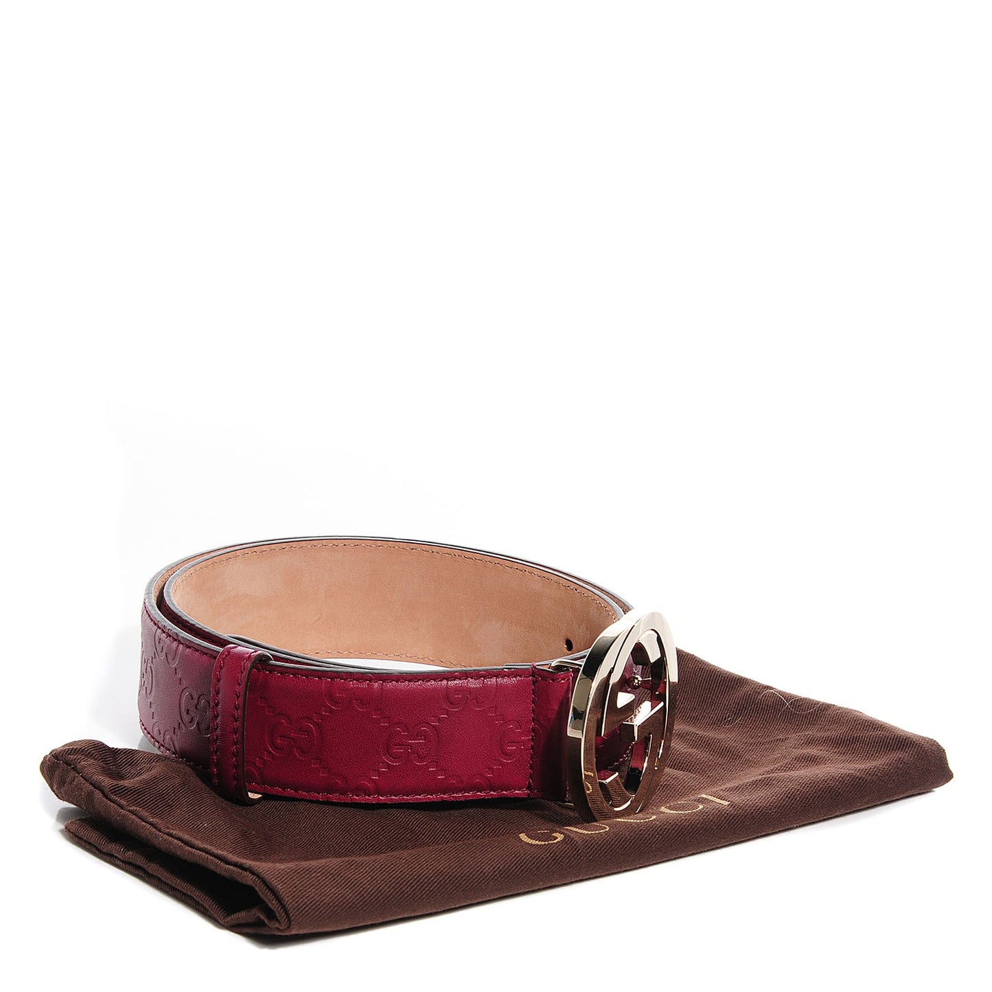 Guccissima Signature Interlocking G 40mm Belt 110 44 Classic Ruby