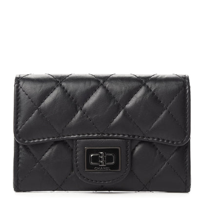 Chanel Aged Calfskin Quilted Reissue Flap Card Holder So Black 1 of 8