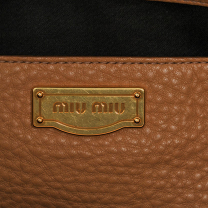 Miu Miu Vitello Daino Tote Naturale 6 of 7