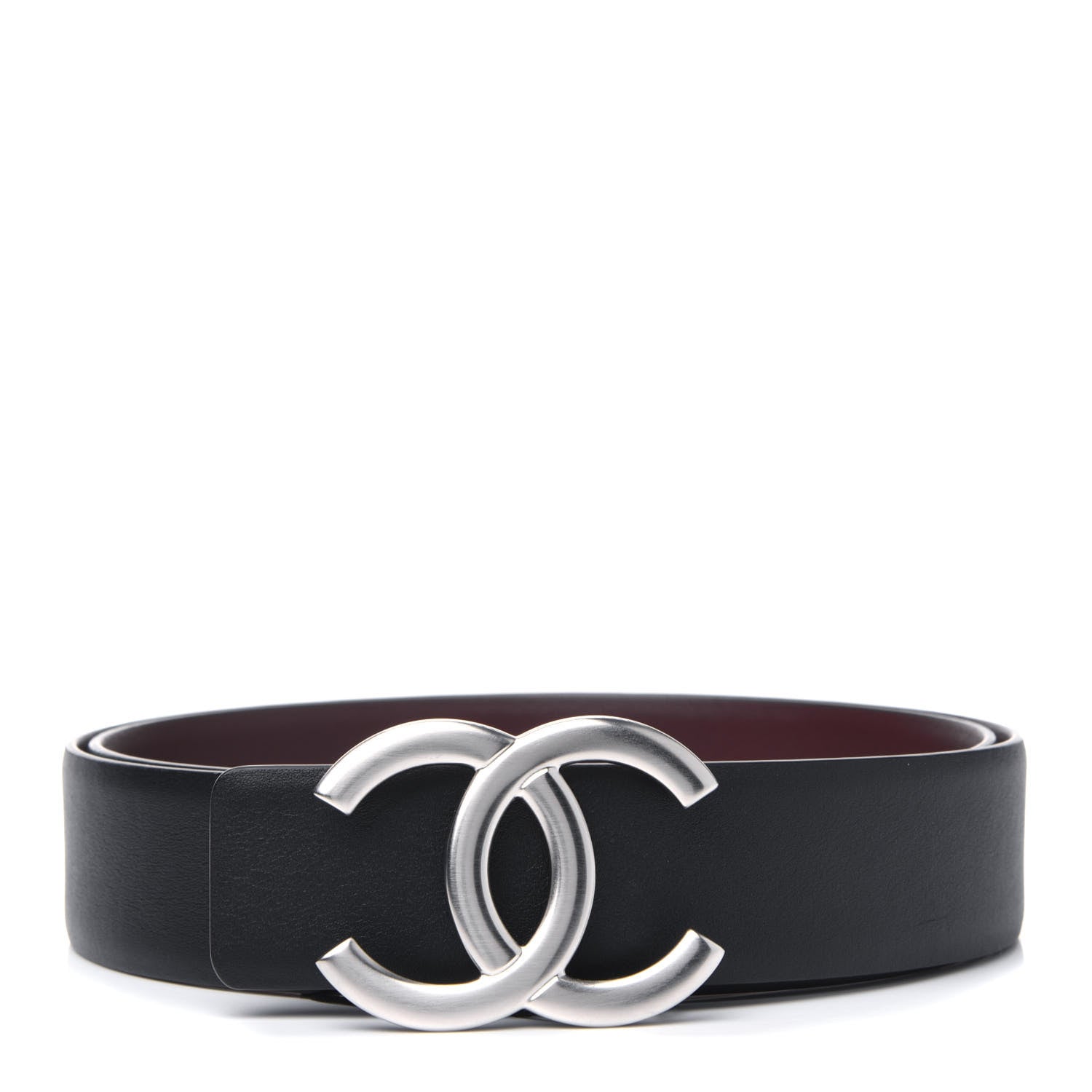 Chanel Calfskin CC Reversible Belt 80 32 Black Burgundy 801925 ...