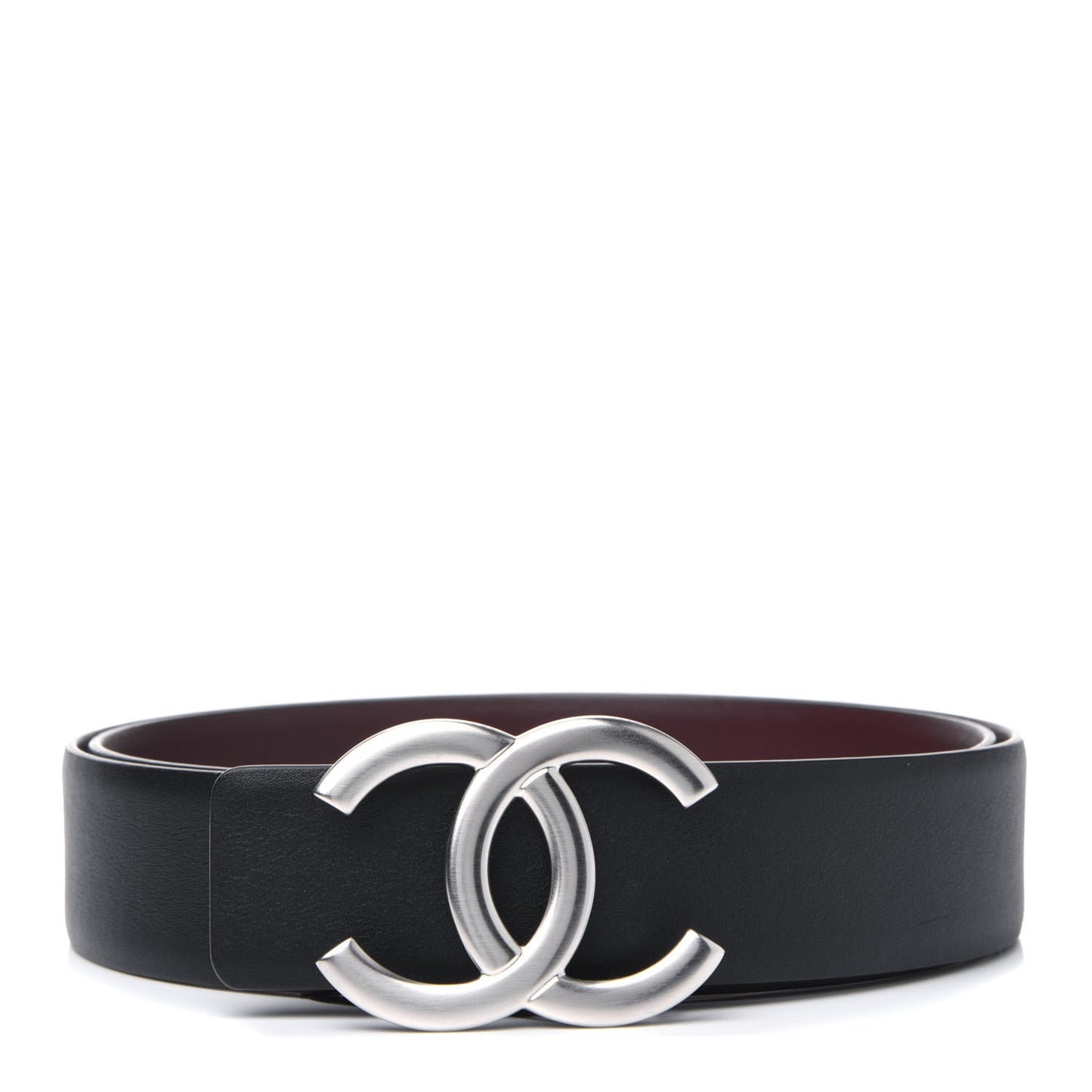 Calfskin CC Reversible Belt 80 32 Black Burgundy