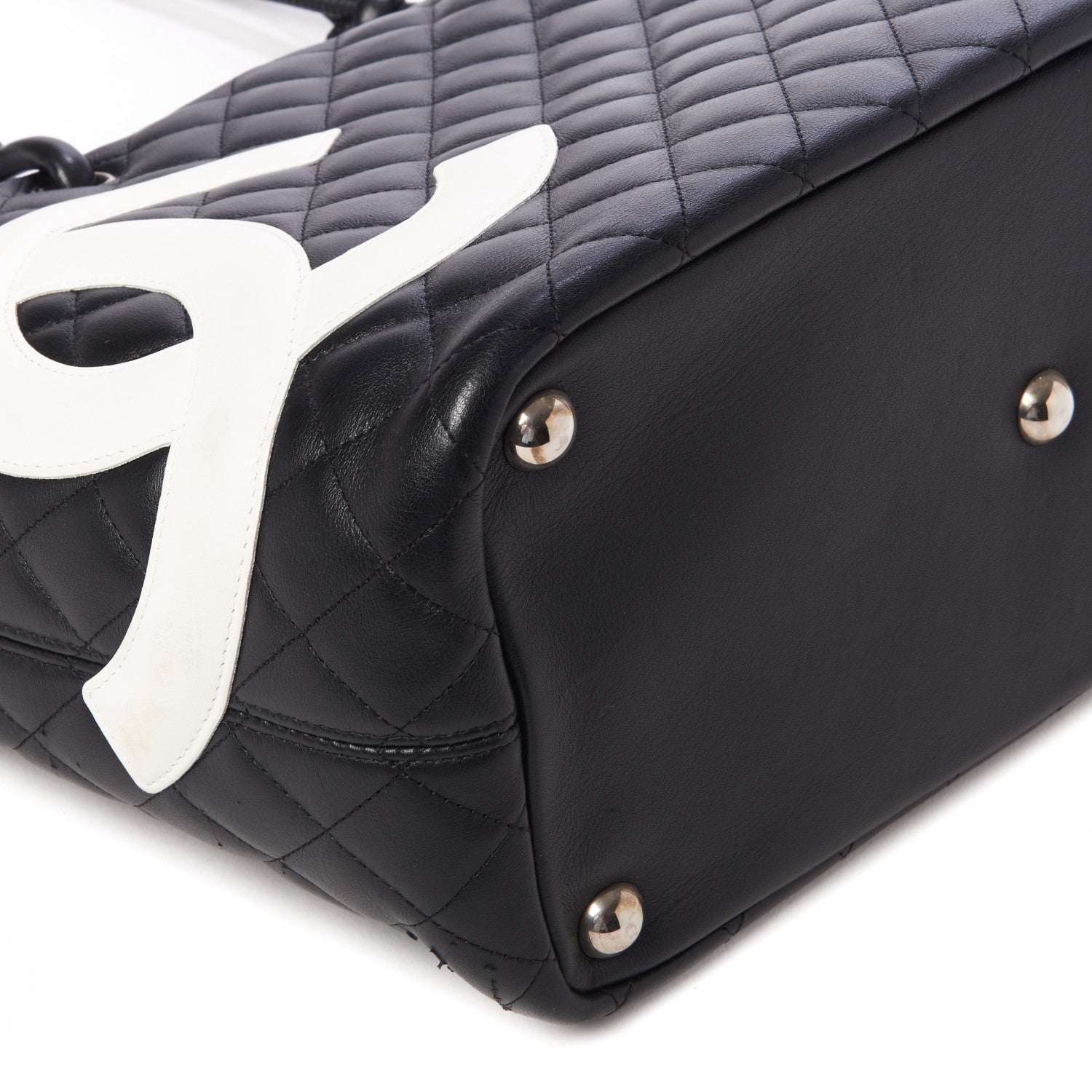 Chanel Calfskin Quilted Large Cambon Tote Black White 6 of 11