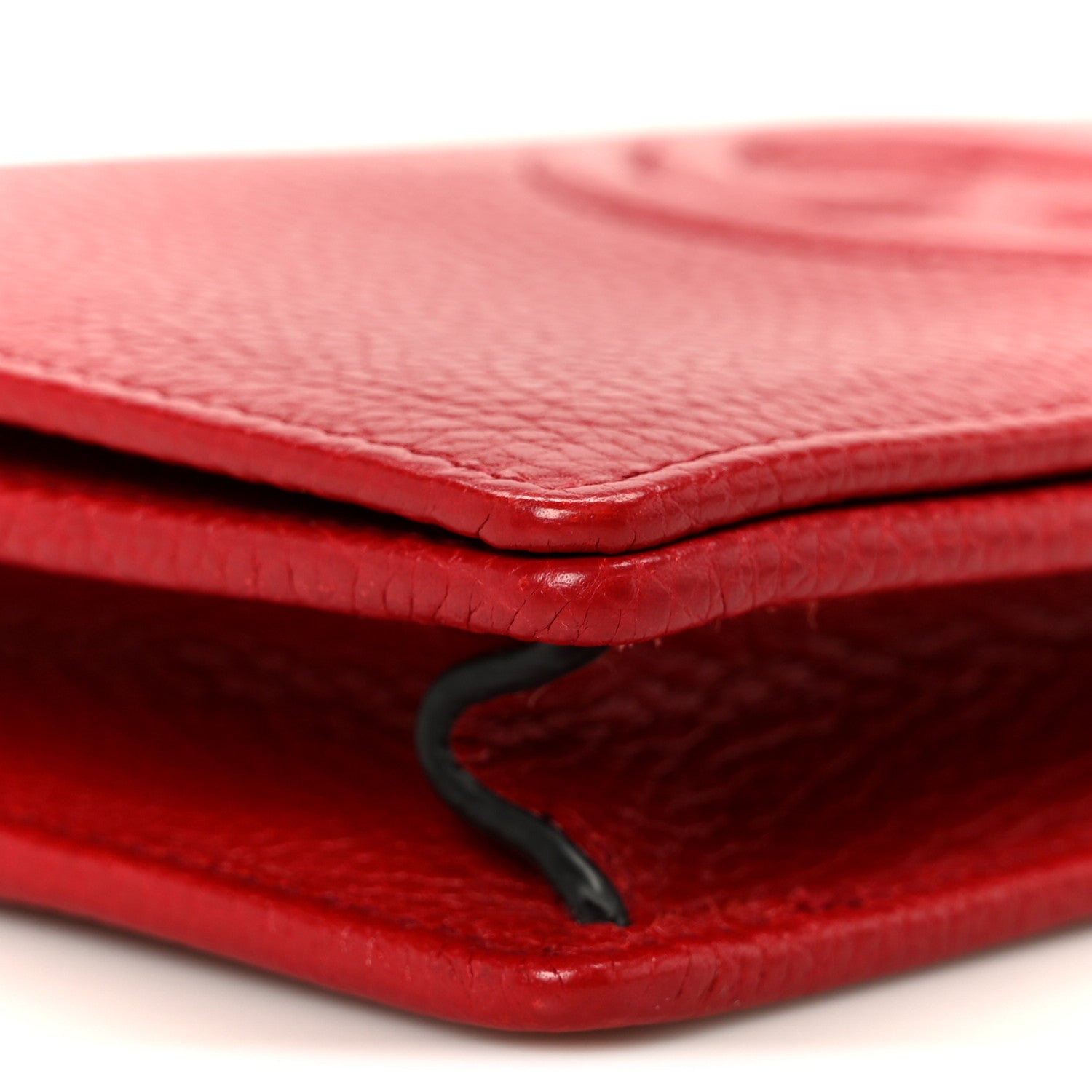 Gucci Pebbled Calfskin Soho Wallet on Chain Tabasco Red 8 of 10