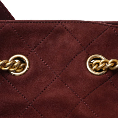 Chanel Suede Calfskin Small On My Shoulder Drawstring Bag Burgundy 8 of 10