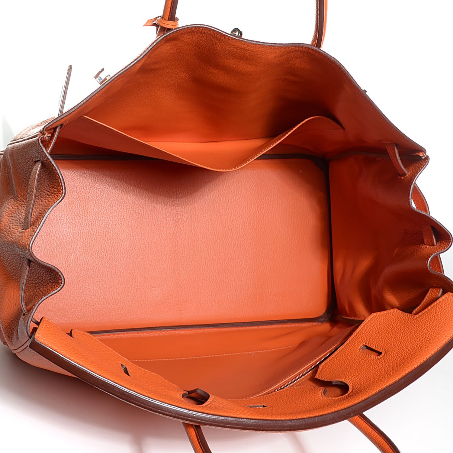 Hermes Taurillon Clemence Birkin 40 Orange 8 of 23
