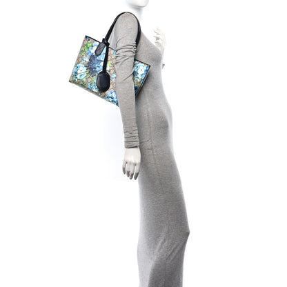 Gucci GG Supreme Monogram Blooms Small Reversible Tote Beige Blue Navy 3 of 10