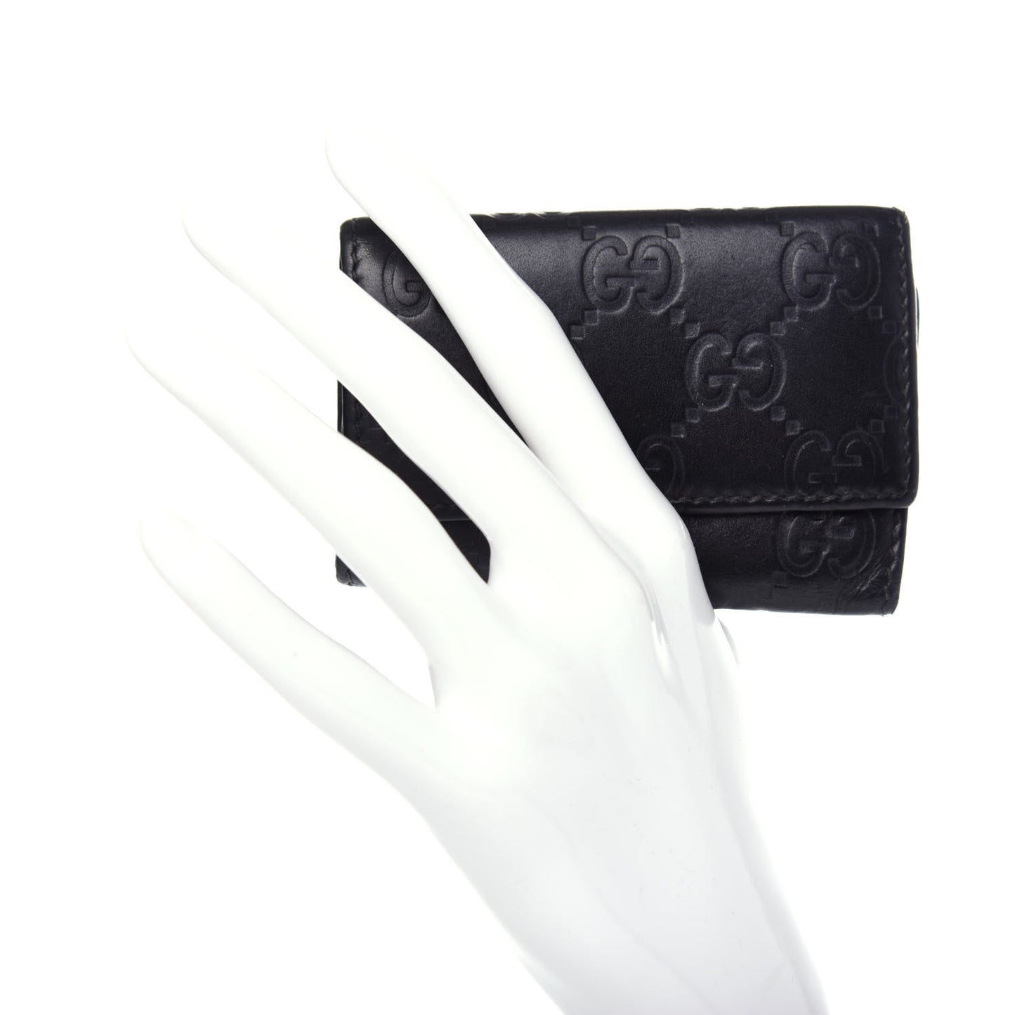 Guccissima 6 Key Holder Case Black