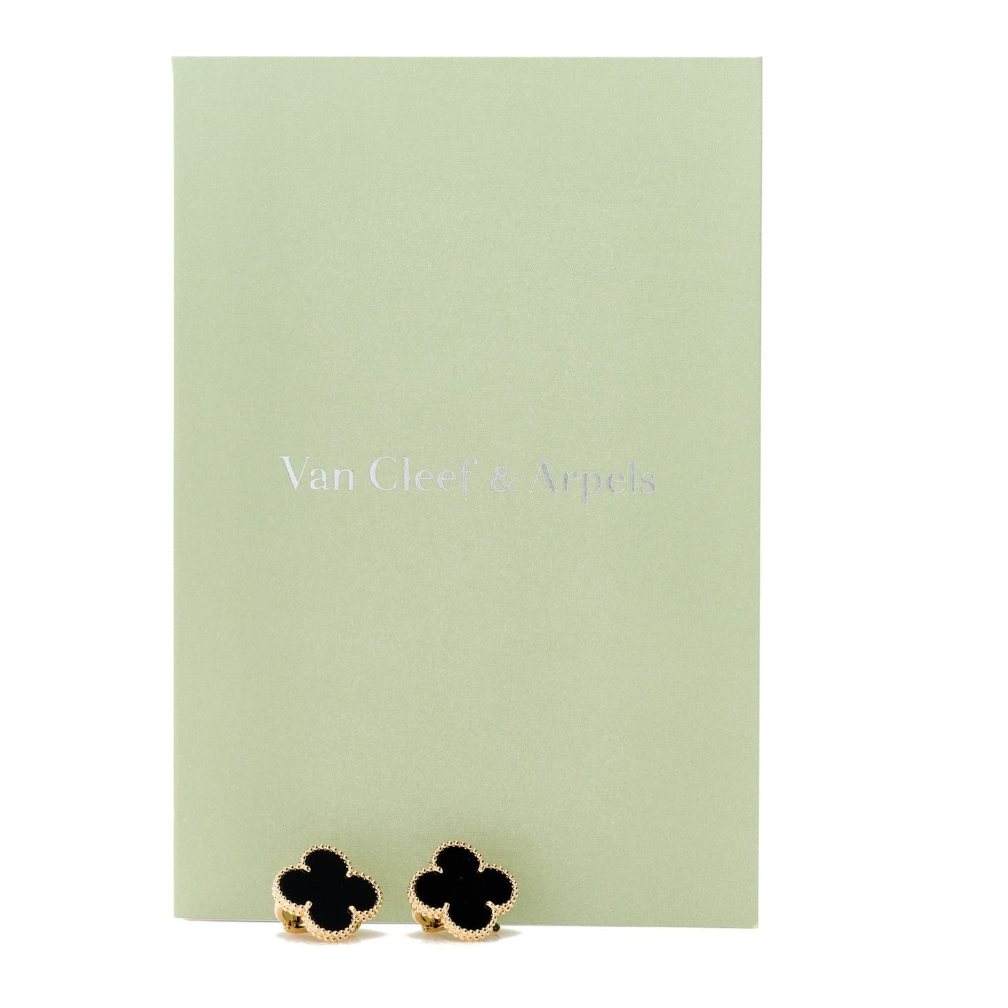 18K Yellow Gold Black Onyx Magic Alhambra Earrings