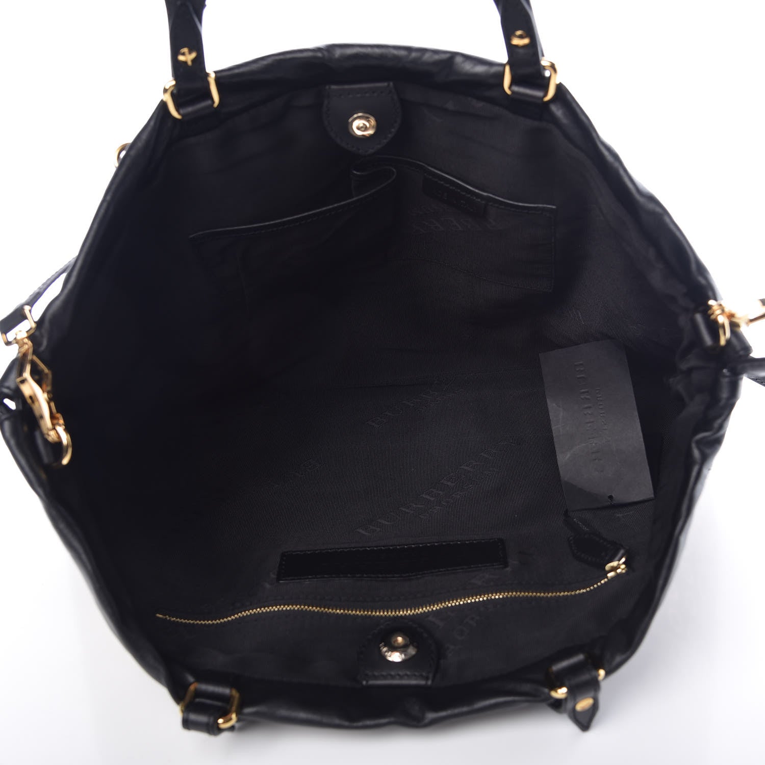 Burberry Calfskin Calf Hair Grommet Big Crush Tote Black White 6 of 10