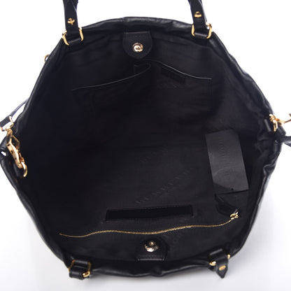 Burberry Calfskin Calf Hair Grommet Big Crush Tote Black White 6 of 10