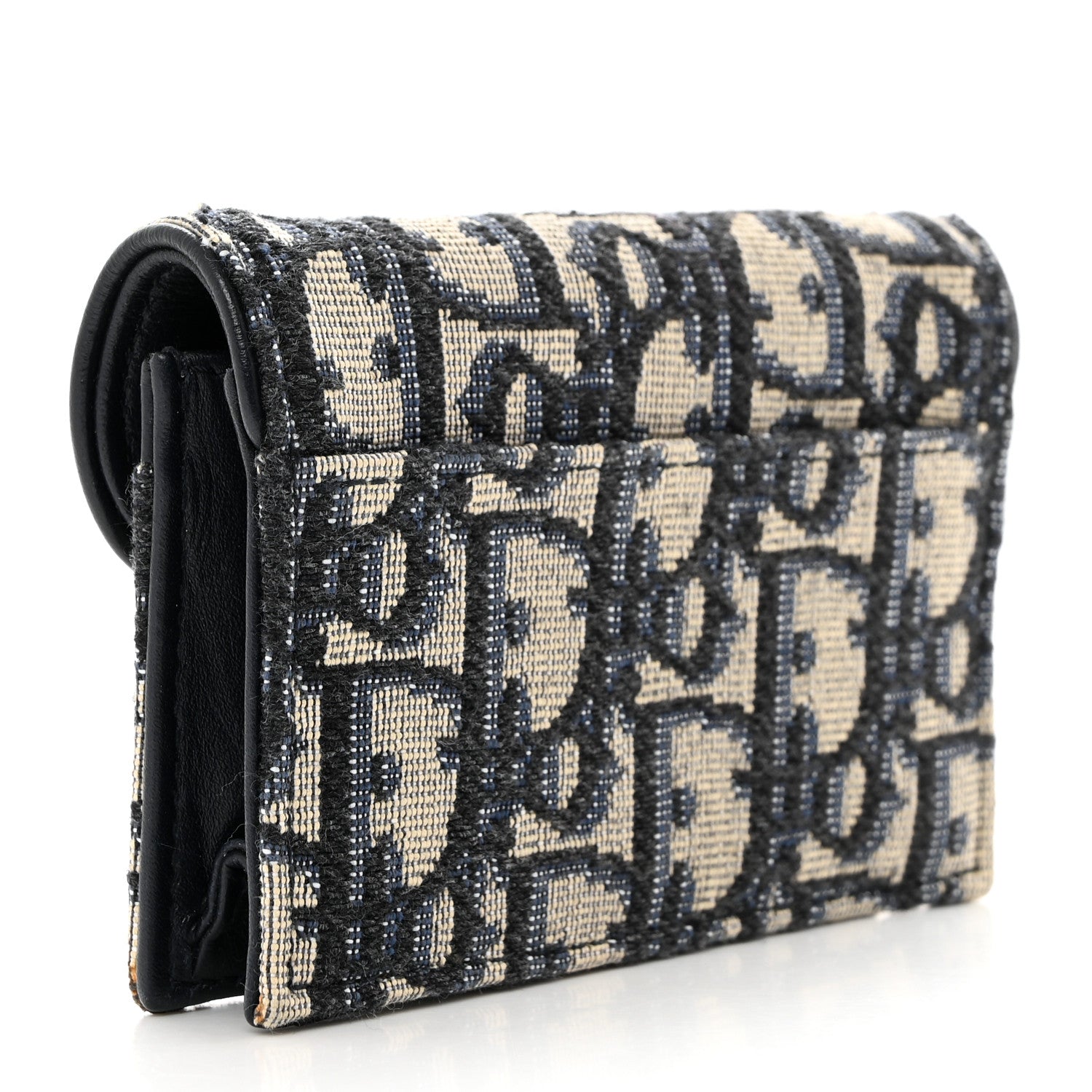 Christian Dior Oblique Saddle Card Holder Blue 3 of 9