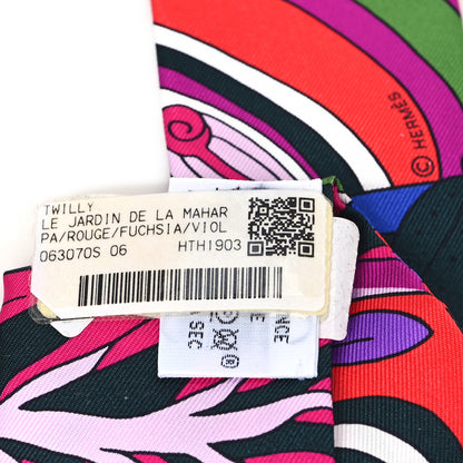 Hermes Silk Le Jardin de la Maharani Twilly Rouge Fuchsia Violet 3 of 3