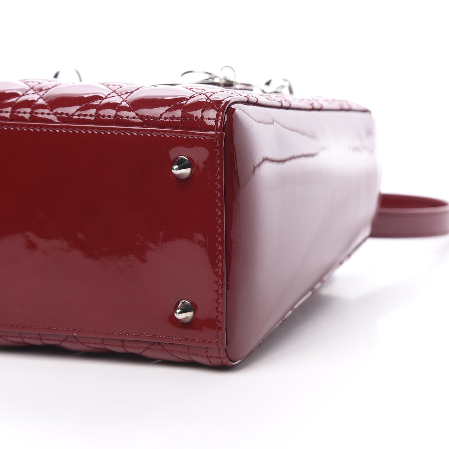 Patent Cannage Medium Lady Dior Red