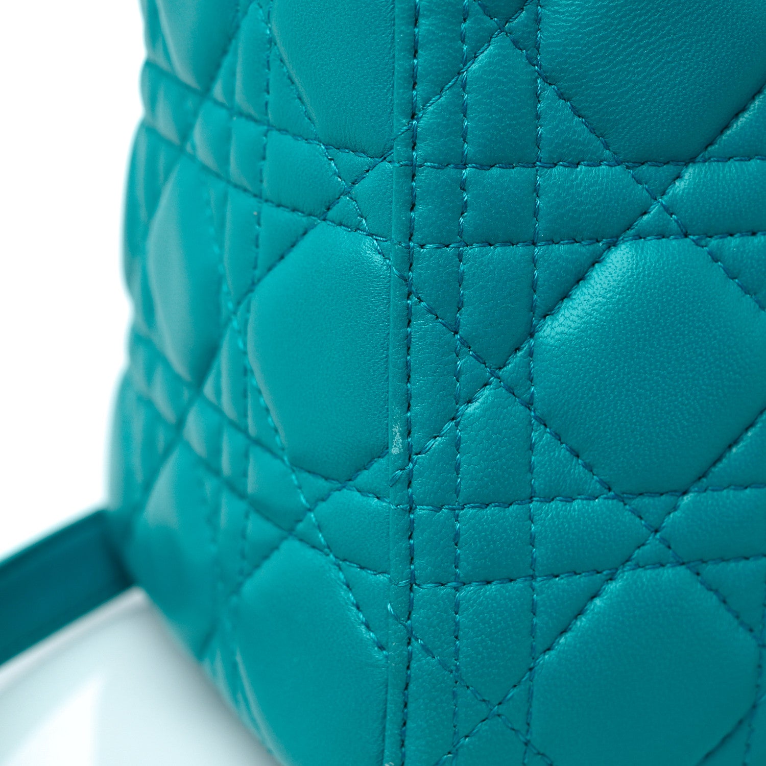 Christian Dior Lambskin Cannage Large Lady Dior Turquoise 11 of 13