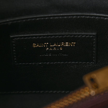Saint Laurent Sheepskin Matelasse Chevron Monogram Medium College Bag Amaranto 8 of 8