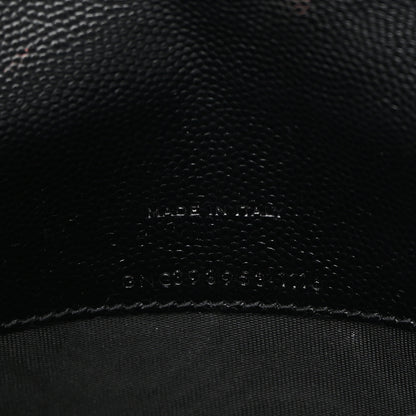 Saint Laurent Grain De Poudre Matelasse Chevron Monogram Envelope Chain Wallet Black 8 of 12
