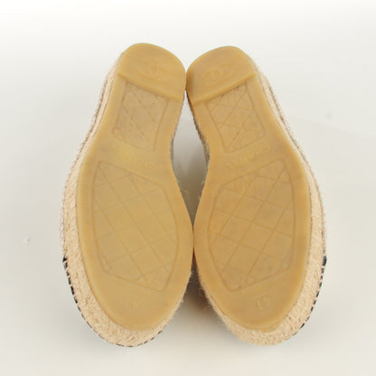 Chanel Toile CC Espadrilles 41 Beige Black 6 of 10